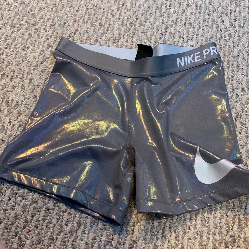 Size large metallic Nike Pros